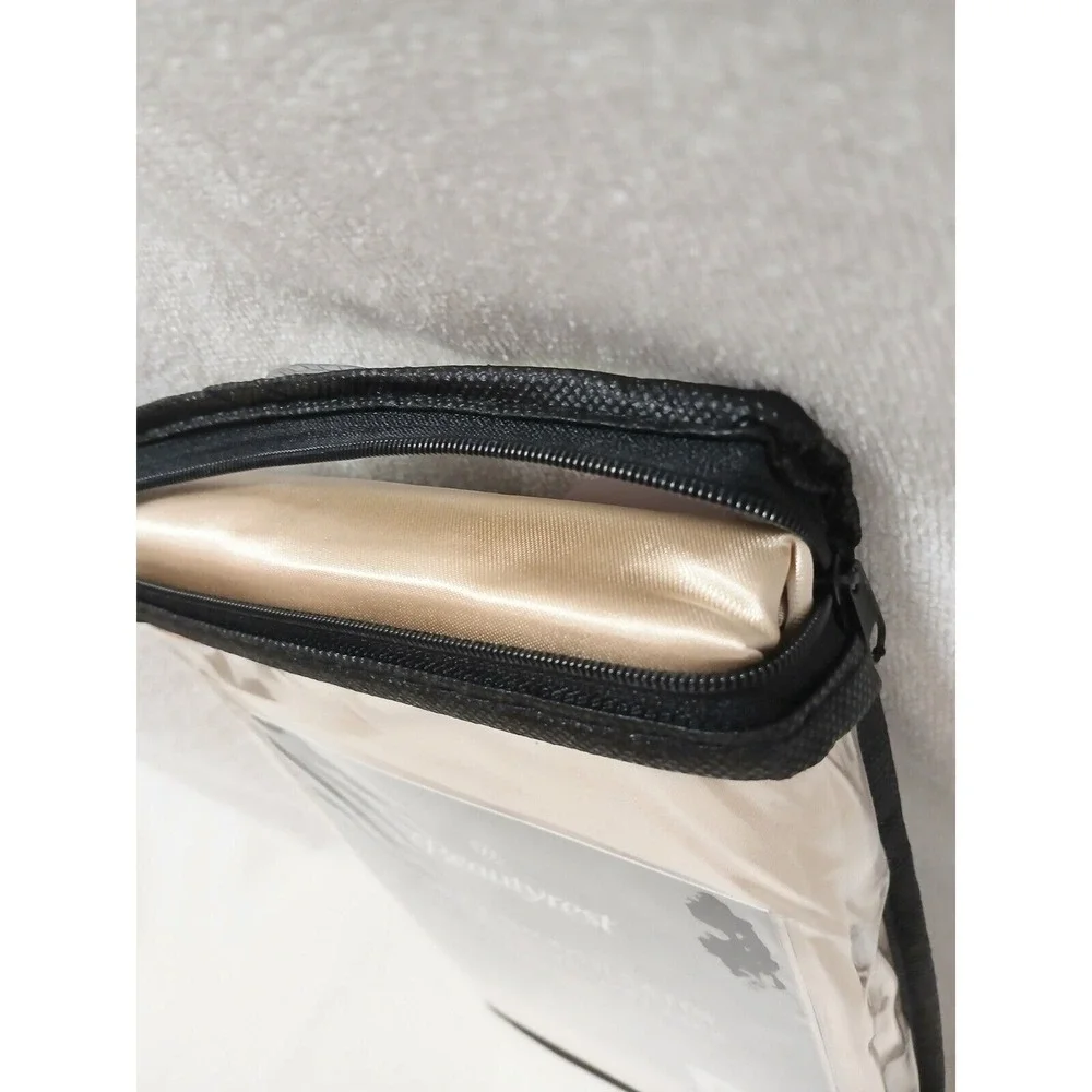 2 Pc Beautyrest STANDARD Satin Pillowcase Champagne Beige Silky Therapy Hair NEW